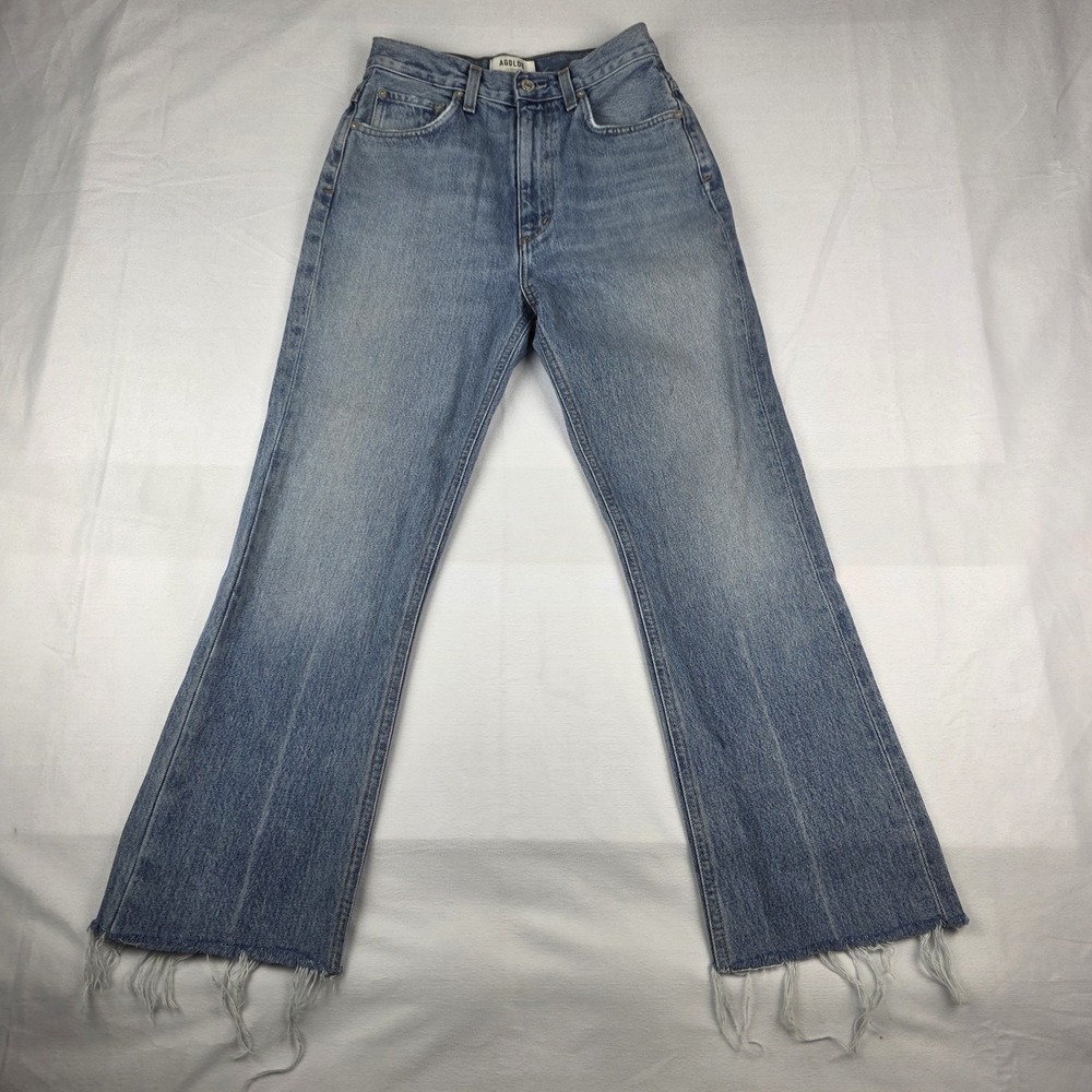 Agolde Jeans Womens Size 24 Vintage High Rise Raw Hem Blue Denim Pants